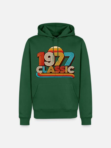 1977 Retro Rainbow Classic - Männer Premium Bio Hoodie - Flaschengrün