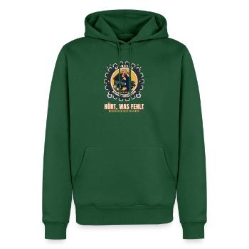 Kfz-Meister – Mechaniker Werkstatt Meisterbrief - Männer Premium Bio Hoodie - Flaschengrün - Vorne - Nico (187cm)