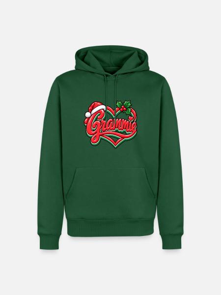 Grammie Herzweihnacht Logo - Männer Premium Bio Hoodie - Flaschengrün
