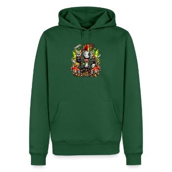 Punk Bomber pinball flipper Peace Love Multiball  - Männer Premium Bio Hoodie - Flaschengrün - Vorne - Nico (187cm)