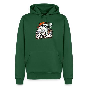 HEUTE NICHT – EIN REBELLISCHER GEIST - Männer Premium Bio Hoodie - Flaschengrün - Vorne - Nico (187cm)