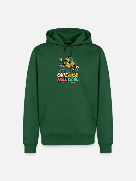 Käse-Skateboard: Gute Käse Null Krise - Männer Premium Bio Hoodie - Flaschengrün