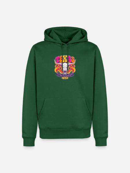 Texas 1845 Psychedelic - Männer Premium Bio Hoodie - Flaschengrün
