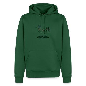 Der Dackel wird zum Weihnachtsbaum - Männer Premium Bio Hoodie - Flaschengrün - Vorne - Nico (187cm)