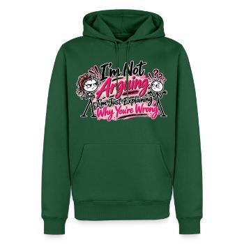 Ich streite nicht – Ich habe einfach recht! - Männer Premium Bio Hoodie - Flaschengrün - Vorne - Nico (187cm)