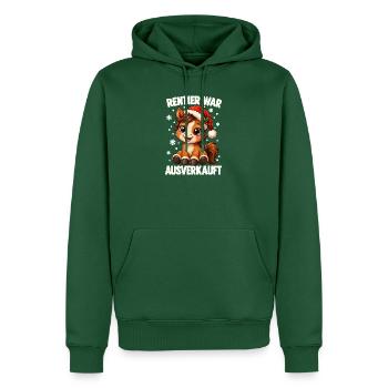 Rentier War Ausverkauft Pferd Weihnachten Lustig - Männer Premium Bio Hoodie - Flaschengrün - Vorne - Nico (187cm)
