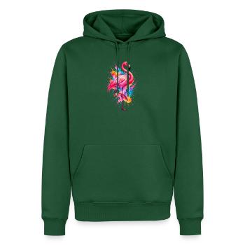 Niedlicher Flamingo Süße Flamingos - Männer Premium Bio Hoodie - Flaschengrün - Vorne - Nico (187cm)