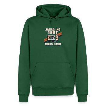 Jahrgang 1987 Original Vintage 40 Jahre Kassette - Männer Premium Bio Hoodie - Flaschengrün - Vorne - Nico (187cm)