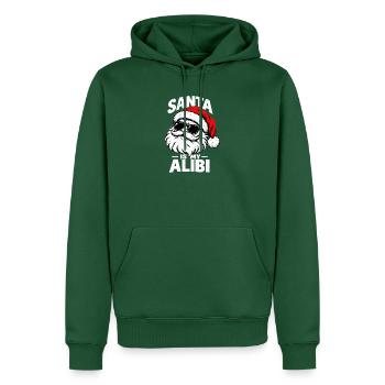 Santa ist mein Alibi lustiger Weihnachtsmann Humor - Männer Premium Bio Hoodie - Flaschengrün - Vorne - Nico (187cm)