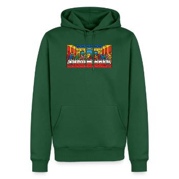 Pop-Art-Panel zum letzten Abendmahl - Männer Premium Bio Hoodie - Flaschengrün - Vorne - Nico (187cm)
