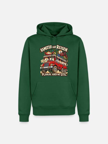 Hamsterreise mit Stil - Männer Premium Bio Hoodie - Flaschengrün