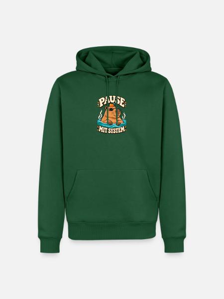 Pause mit System Capybara - Männer Premium Bio Hoodie - Flaschengrün