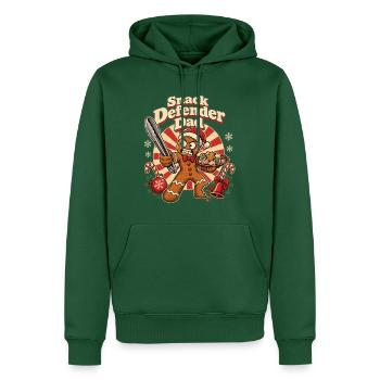 Christmas Lebkuchen Snack Defender Dad - Männer Premium Bio Hoodie - Flaschengrün - Vorne - Nico (187cm)