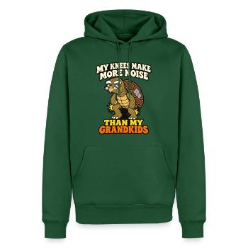 Meine Knie machen mehr Lärm als die meiner Enkelkinder Komisch - Männer Premium Bio Hoodie - Flaschengrün - Vorne - Nico (187cm)