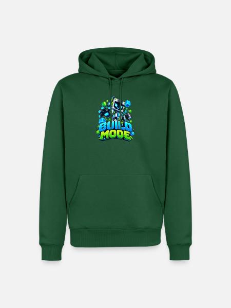 Voxel Build Mode Roboter - Männer Premium Bio Hoodie - Flaschengrün