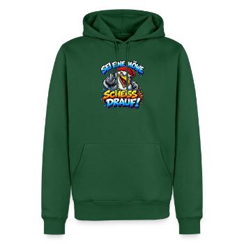 Sei eine Möwe Scheiss drauf - Männer Premium Bio Hoodie - Flaschengrün - Vorne - Nico (187cm)