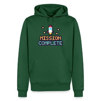 Pixel Mission Abgeschlossen - Männer Premium Bio Hoodie - Flaschengrün - Vorne - Nico (187cm)