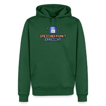 Floppy Pixel Speicherpunk - Männer Premium Bio Hoodie - Flaschengrün - Vorne - Nico (187cm)