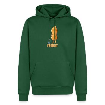 Peenut Lustige Erdnuss Wortspiel Cartoon Humor - Männer Premium Bio Hoodie - Flaschengrün - Vorne - Nico (187cm)