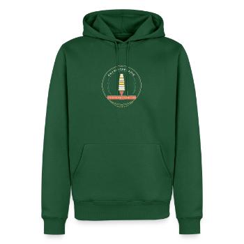 Physiotherapie - Knochenknacker mit Herz - Männer Premium Bio Hoodie - Flaschengrün - Vorne - Nico (187cm)