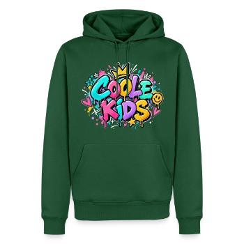 Coole Kids Graffiti Spritzer - Männer Premium Bio Hoodie - Flaschengrün - Vorne - Nico (187cm)