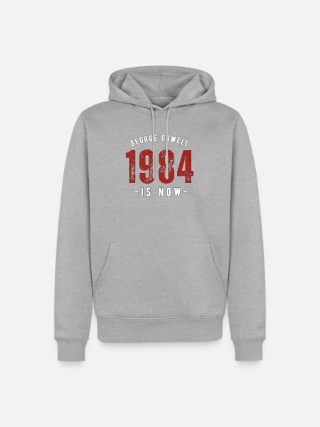GEORGE ORWELL 1984 - Männer Premium Bio Hoodie - Grau meliert