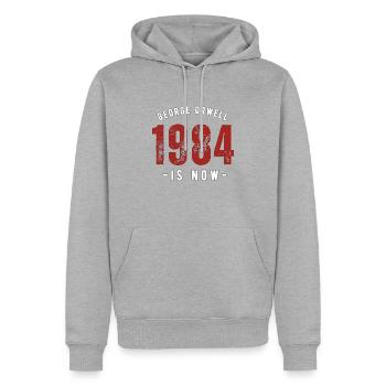 GEORGE ORWELL 1984 - Men’s Premium Organic Hoodie - heather grey - Front - Thijin (182cm)