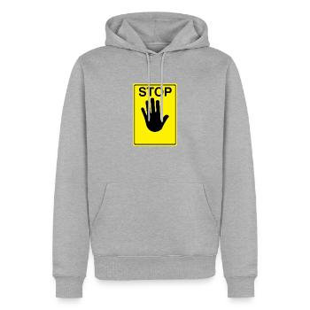 Stop Sign Logo - Men’s Premium Organic Hoodie - heather grey - Front - Thijin (182cm)