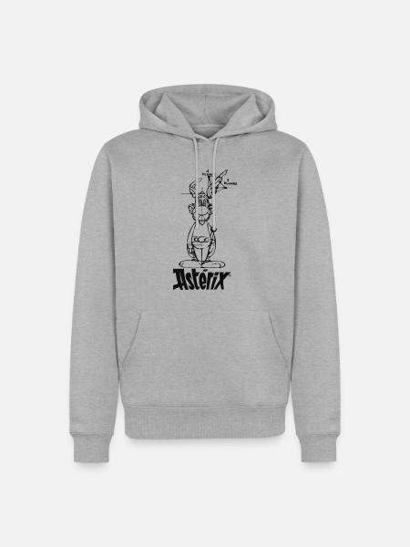 Asterix & Obelix - Asterix Modell - Männer Premium Bio Hoodie - Grau meliert