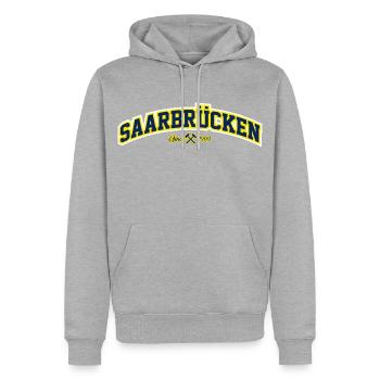 Saarbrücken - Männer Premium Bio Hoodie - Grau meliert - Vorne - Thijin (182cm)