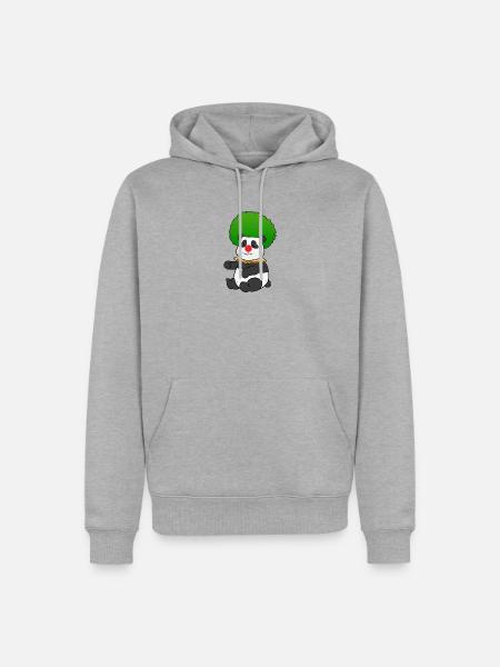 Clown Panda - Männer Premium Bio Hoodie - Grau meliert