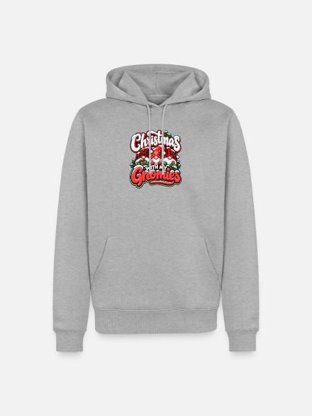 Weihnachten mit meinen Gnomen - Männer Premium Bio Hoodie - Grau meliert