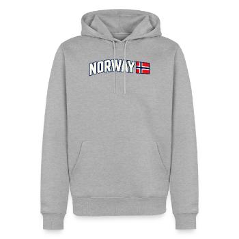 Norwegische Flagge Norwegian Pride Athletic Typografie - Männer Premium Bio Hoodie - Grau meliert - Vorne - Thijin (182cm)