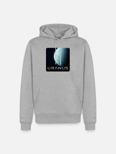 Uranus-30cm - Männer Premium Bio Hoodie - Grau meliert