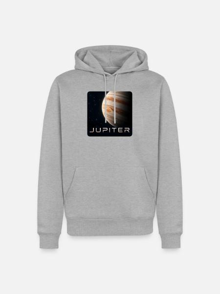 Jupiter-30cm - Männer Premium Bio Hoodie - Grau meliert