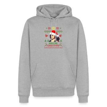 Blaise Pascal Pascal Weihnachten - Männer Premium Bio Hoodie - Grau meliert - Vorne - Thijin (182cm)