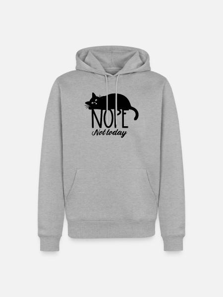 Nope not today cat  - Männer Premium Bio Hoodie - Grau meliert