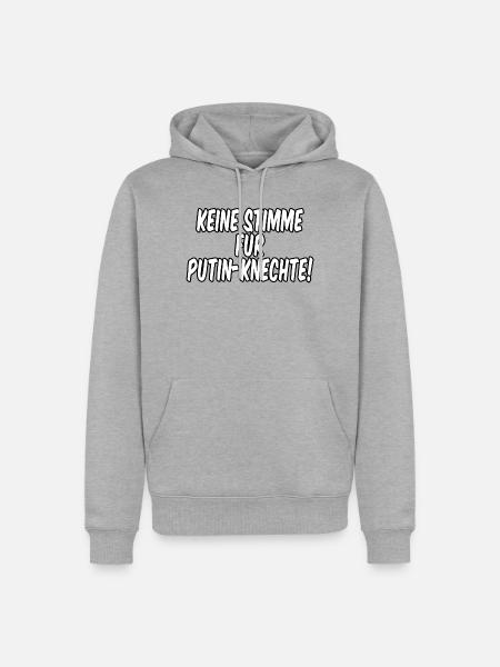 Keine Stimme für Putin Knechte - Männer Premium Bio Hoodie - Grau meliert