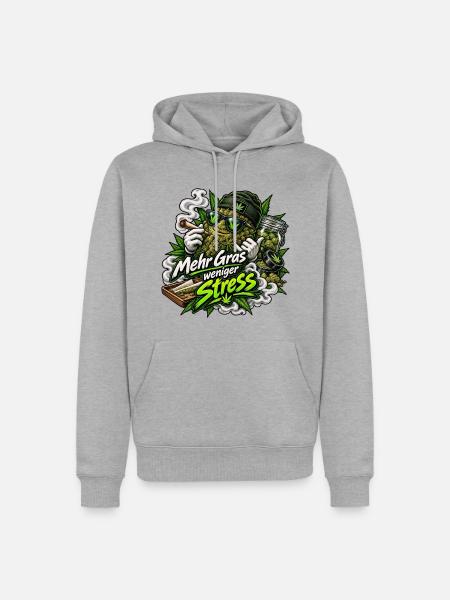 Mach Ma kein Stress - Männer Premium Bio Hoodie - Grau meliert