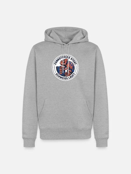 Funkstrecken Tontechniker Theater Drahtlos - Männer Premium Bio Hoodie - Grau meliert