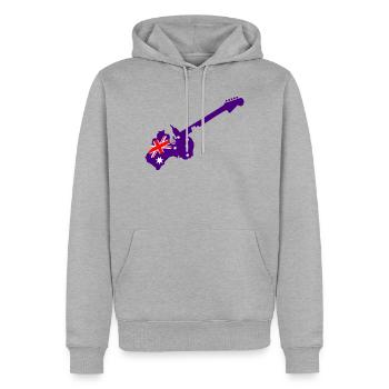 Purple Austral Guitar - Männer Premium Bio Hoodie - Grau meliert - Vorne - Thijin (182cm)