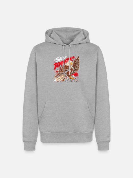 Sky Dominator Adler - Männer Premium Bio Hoodie - Grau meliert