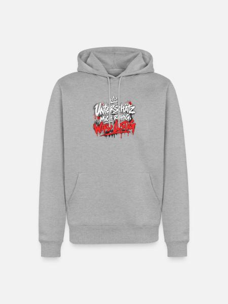 Unterschätz mich ruhig, wird Lustig - Männer Premium Bio Hoodie - Grau meliert