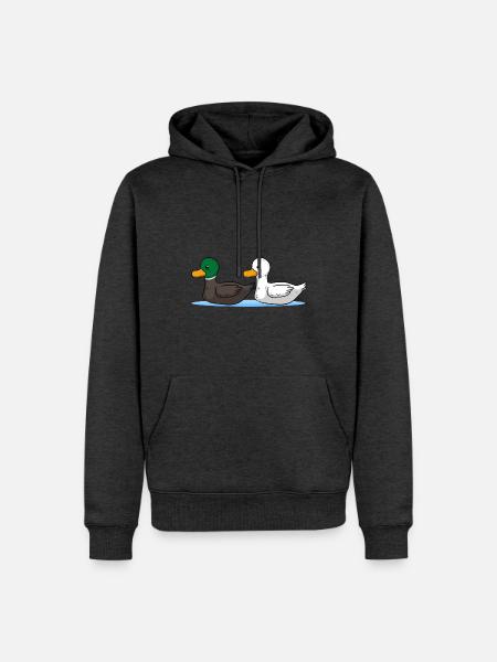 Enten - Männer Premium Bio Hoodie - Anthrazit meliert