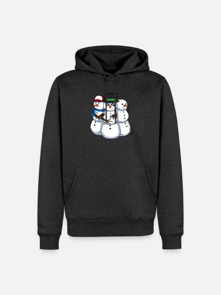 Cool Snowmans Coole Schneemänner - Männer Premium Bio Hoodie - Anthrazit meliert