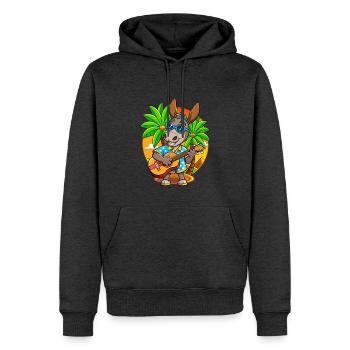 Lustige Esel Cartoon Sommer Strand Sonnenbrille - Männer Premium Bio Hoodie - Anthrazit meliert - Vorne - Thijin (182cm)