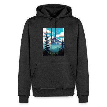 Shasta Trinity National Forest Reiseposter - Männer Premium Bio Hoodie - Anthrazit meliert - Vorne - Thijin (182cm)