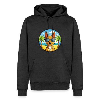 Cirneco Dell Etna Hunderasse Cartoon Sonnenbrille Strand - Männer Premium Bio Hoodie - Anthrazit meliert - Vorne - Thijin (182cm)