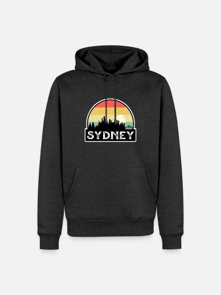 Sydney Australien Flagge Skyline Reisesouvenir - Männer Premium Bio Hoodie - Anthrazit meliert