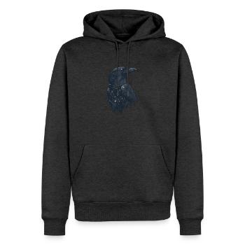 Raven - Men’s Premium Organic Hoodie - heather anthracite - Front - Thijin (182cm)